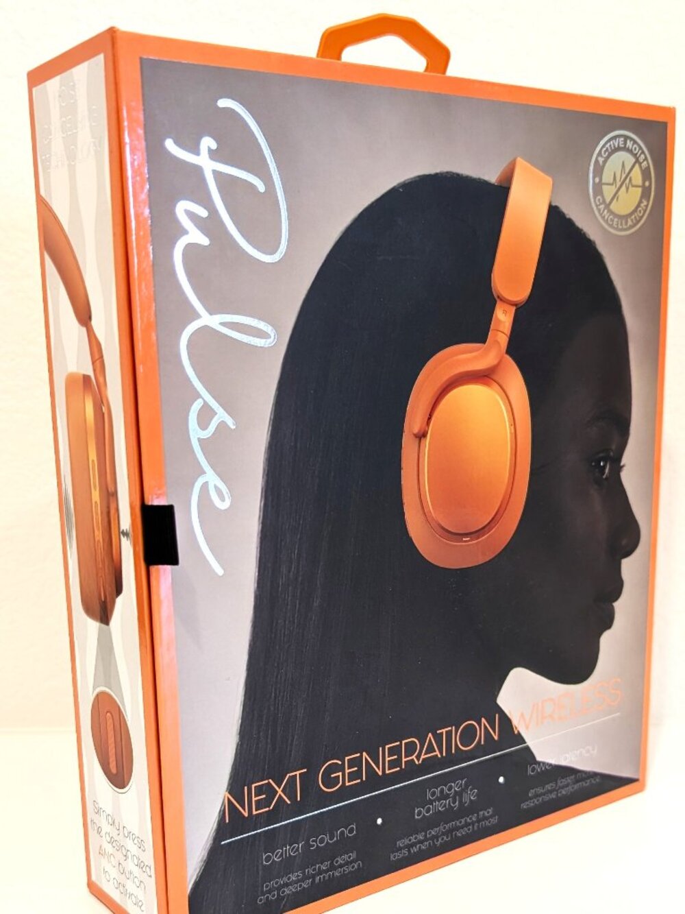 Zero Statik Pulse ANC Wireless Active Noise Cancel Headphones Orange Coral New